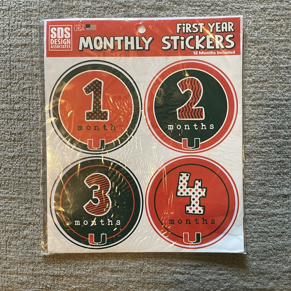 Miami first year monthly stickers (12 months)